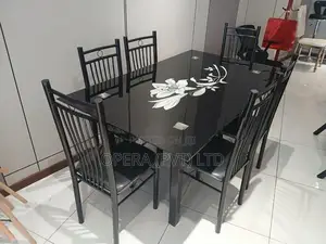 Glass Top Dining Table with Chairs