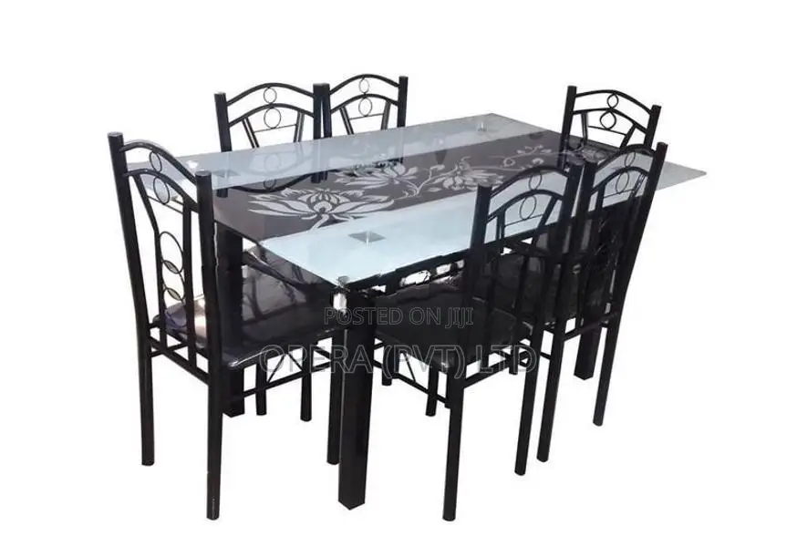 Glass Top Dining Table with Chairs