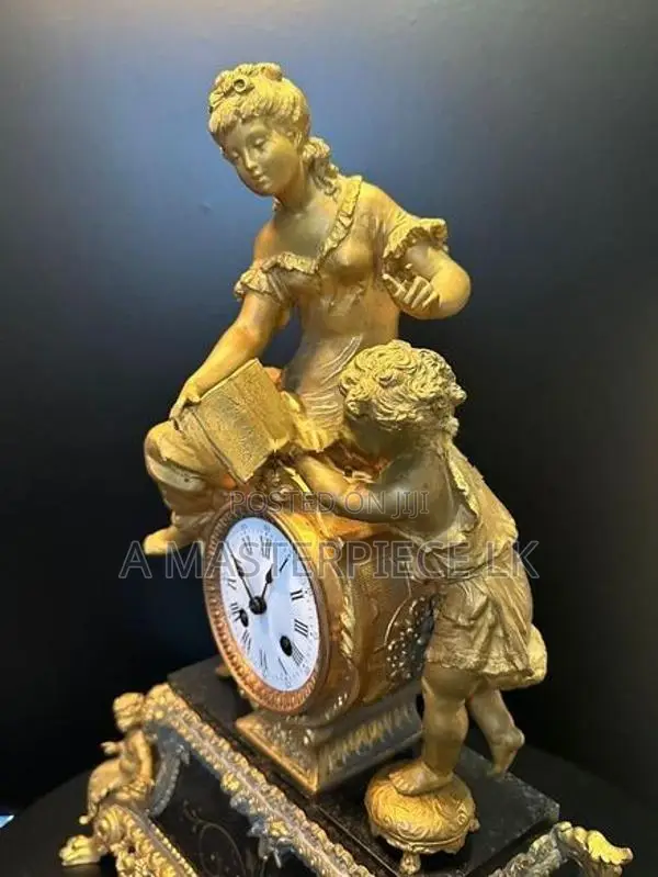19th-Century Louis XV Gilt Bronze Mantel Clock