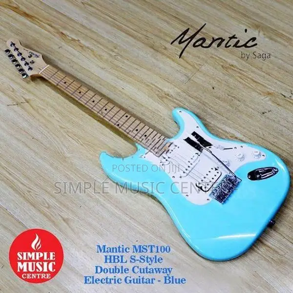 Mantic MST100 HBL S-Style Double Cutaway Electric Guitar