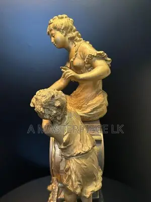 19th-Century Louis XV Gilt Bronze Mantel Clock