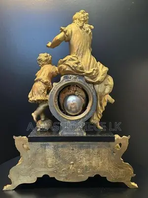 19th-Century Louis XV Gilt Bronze Mantel Clock