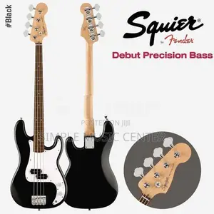 Fender Squier Precision Bass Guitar, Debut Series Laurel FB, Black
