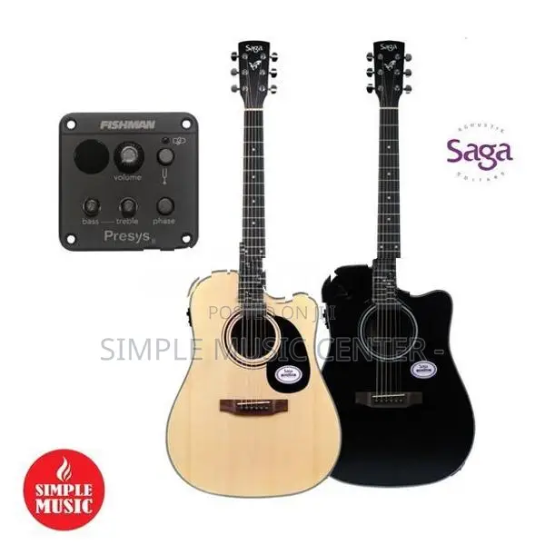 Saga SF-600CE 41'' Dreadnought Cutaway Electro Acoustic Guitar