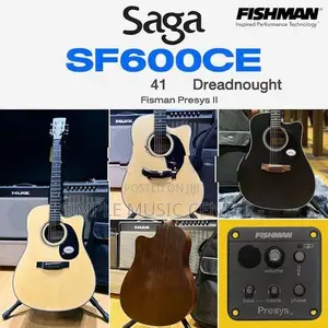Saga SF-600CE 41'' Dreadnought Cutaway Electro Acoustic Guitar