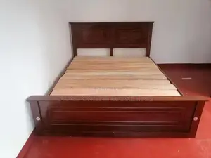 new teak box bed with hybrid mattress queen size 6*5