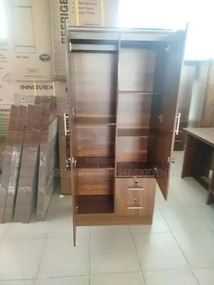 Melamine 2D Cupboard With Side-rack