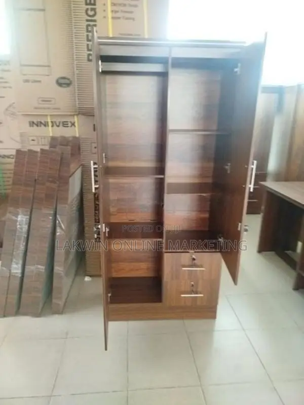 Melamine 2D Cupboard With Side-rack