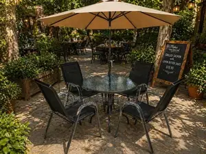 Outdoor Garden Umbrella with Table Chairs