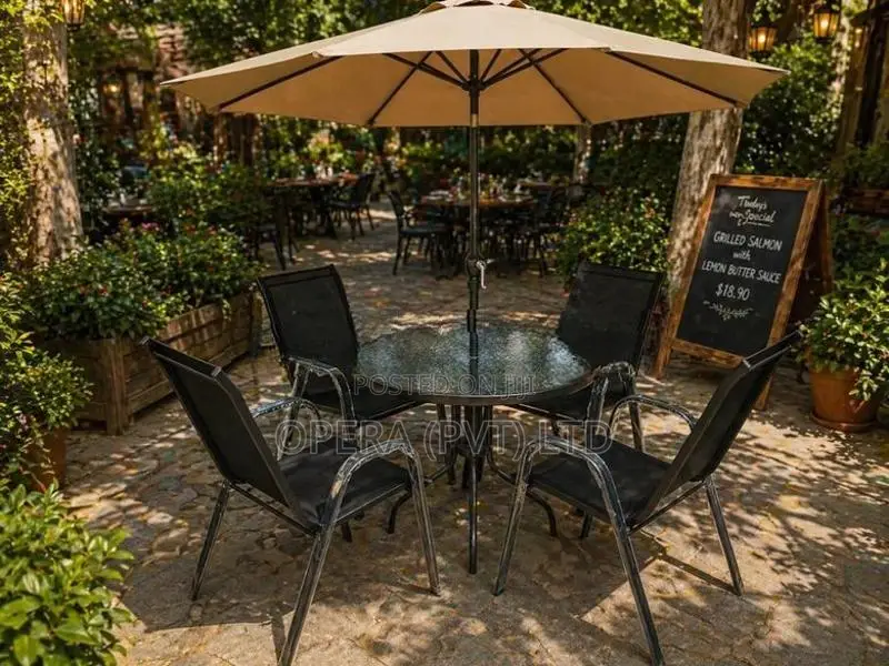 Outdoor Garden Umbrella with Table Chairs