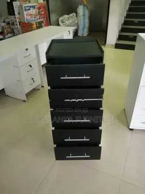Melamine Black Drawer Cupboard