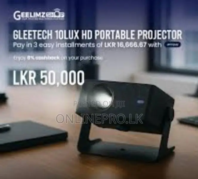 GLEETECH 10Lux Portable Projector | Small Size Big Screen Experience