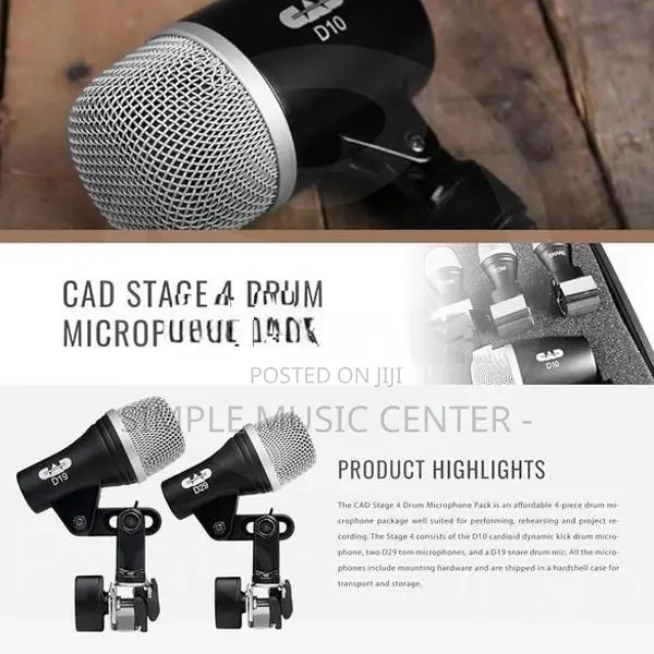 CAD Audio STAGE4 4 Piece Acoustic Drum Microphone Pack Kit
