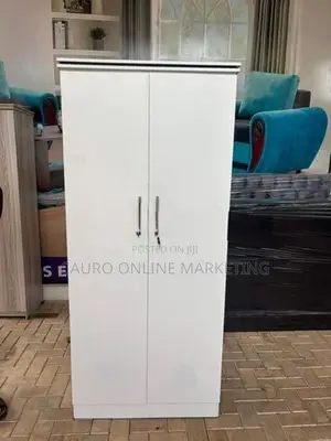 New Melamine White Colour 2 Door Cupboard 6*2.5 Wardrobe