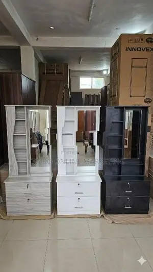 new melamine white , black ash colour large dressing table cupboard