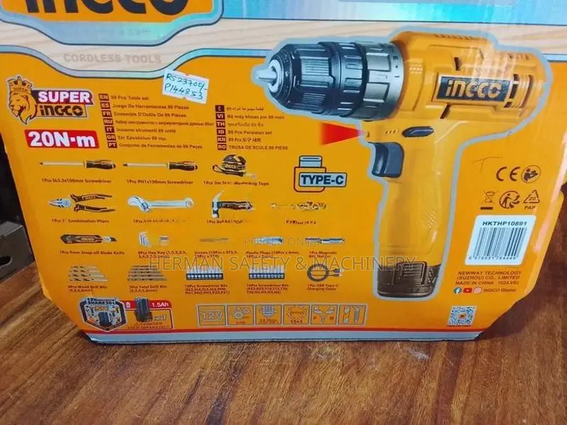 Ingco 12V Lithium-Ion Cordless Drill Driver set Herman HT 0633