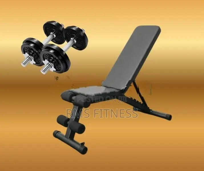 Brand New Adjustable Bench with Dumbbell set/Weight set /Home gym - A5