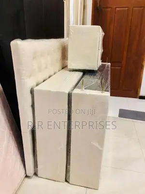 New 6*5 ft 72*60 Cushion Divan Bed with Bedside Cupboard