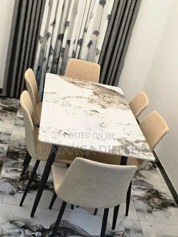 Luxury Granite Dining Table with Chairs
