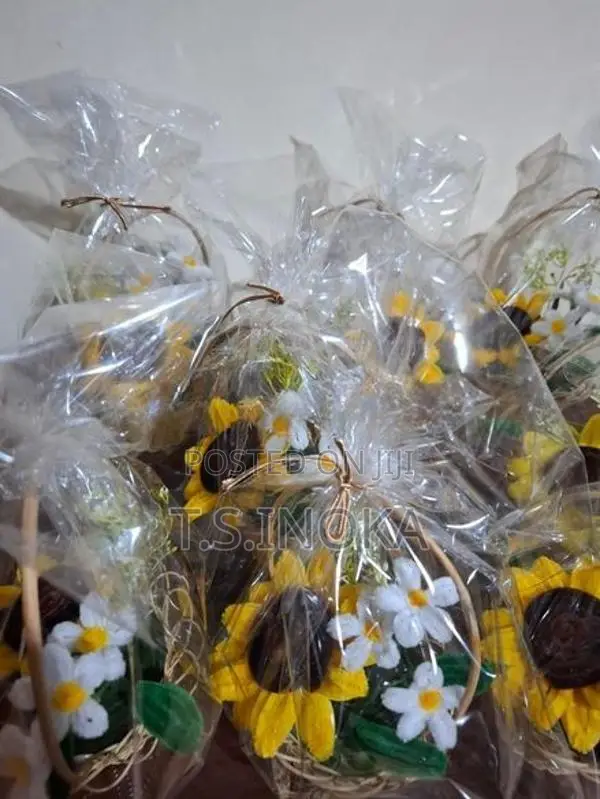 Sunflower in Cane Basket