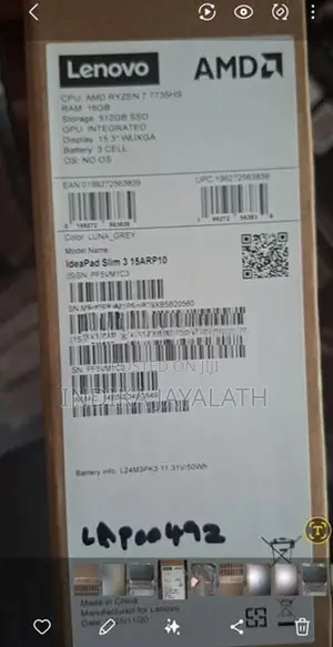Lenovo Ideapad slim 3 7735HS Ryzen7
