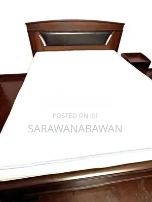 Queen Size Bed with Bedside Cupboard