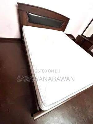 Queen Size Bed with Bedside Cupboard