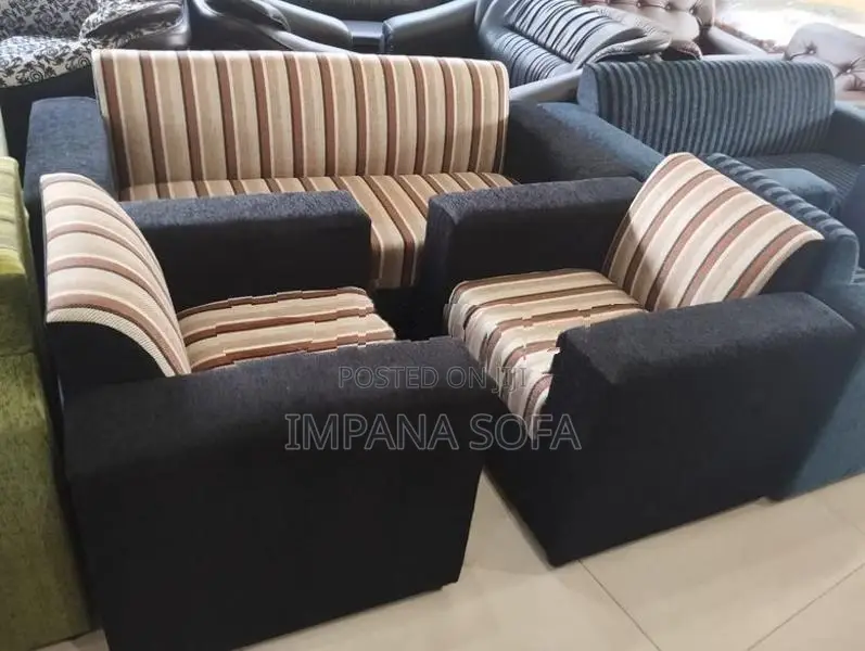 BRAND NEW SOFA SET FABRICS TWO TONE BOX TYPE-3+1+1
