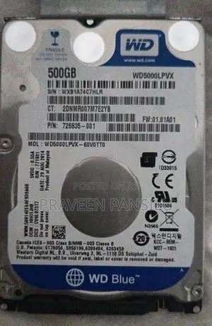 Western Digital 500GB Laptop Hard Drive
