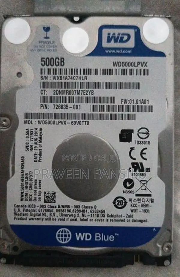 Western Digital 500GB Laptop Hard Drive