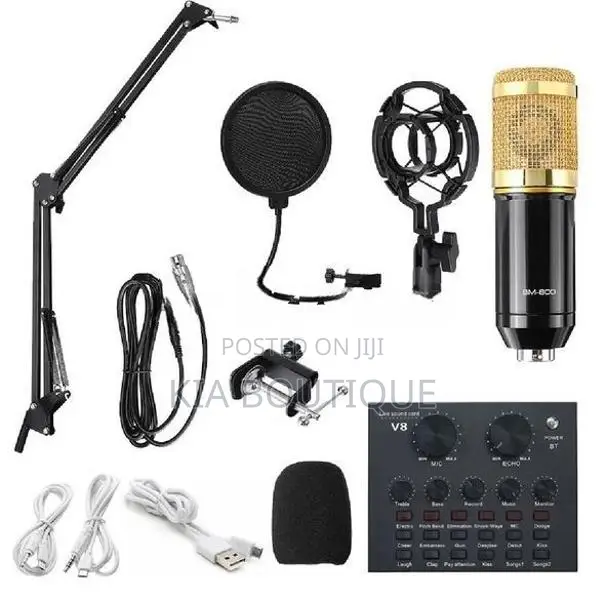 V8 Sound Card + BM800 Mic Set Condenser