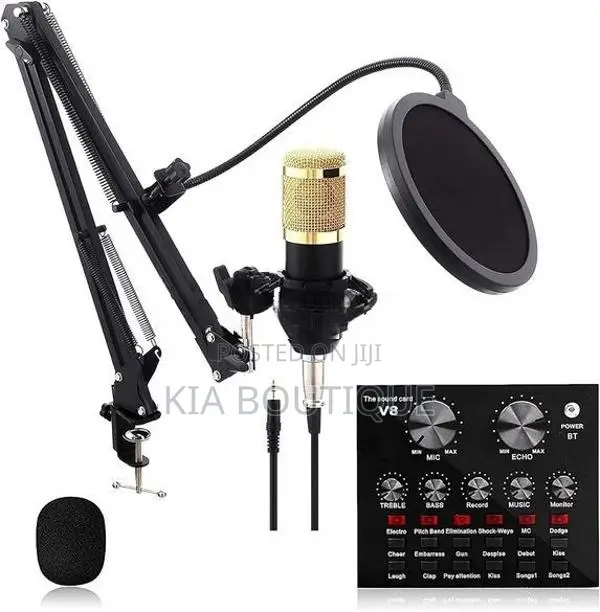 V8 Sound Card + BM800 Mic Set Condenser