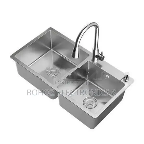 Euro Kitchen Sink Stainless Steel 78*43 (Silver) - 58984