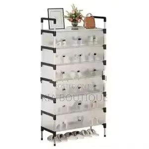 7 Layer Dustproof Shoe Rack with Flip Doors Space