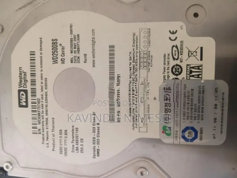 WD Hard Drive 250GB