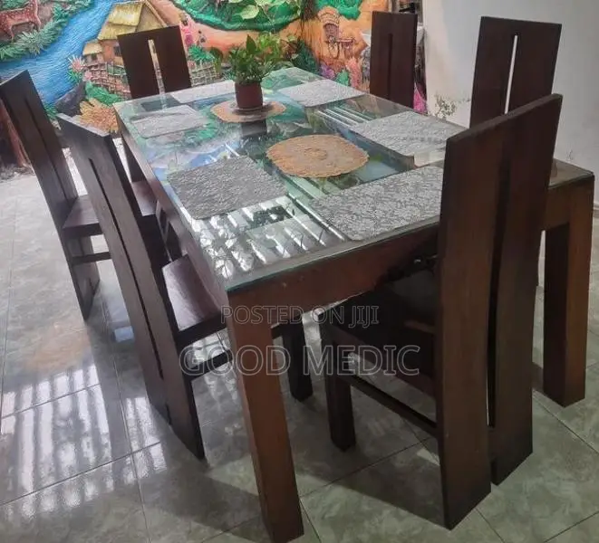 Teak 6 Chair Dining Table