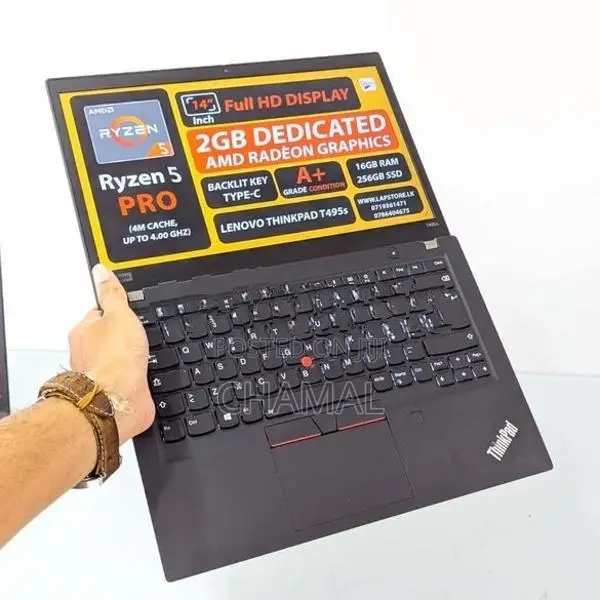 Thinkpad T495s +Ryzen 5 Pro +8GB|256GB|2GB VGA Laptops