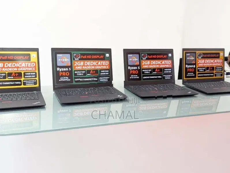 Thinkpad T495s +Ryzen 5 Pro +8GB|256GB|2GB VGA Laptops