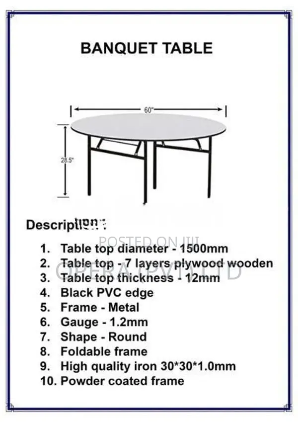 Banquet Hall Round Table
