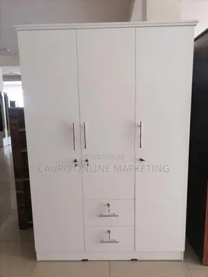 New Melamine 6*4 White 3 Door Cupboard Wardrobe