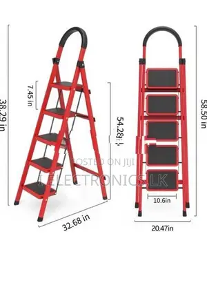 5 Step Folding Ladder, Portable and Compact, Anti-Slip