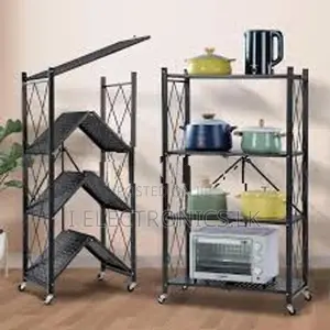 Heavy Duty 4-layer foldable Shelf, kitchen storage rack, No Assemble