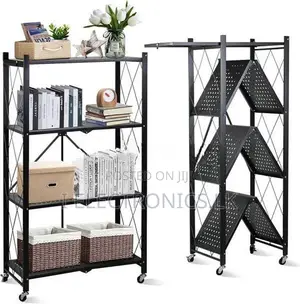 Heavy Duty 4-layer foldable Shelf, kitchen storage rack, No Assemble