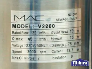 3HP 3inch Mac V2200 Submersible Sludge sewage Pump Water Motor Jabos s