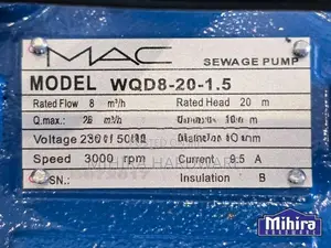 MAC 2" 2Hp 8-20-1.5 c iron Submersible Pump Water Motor Jabos sludge s
