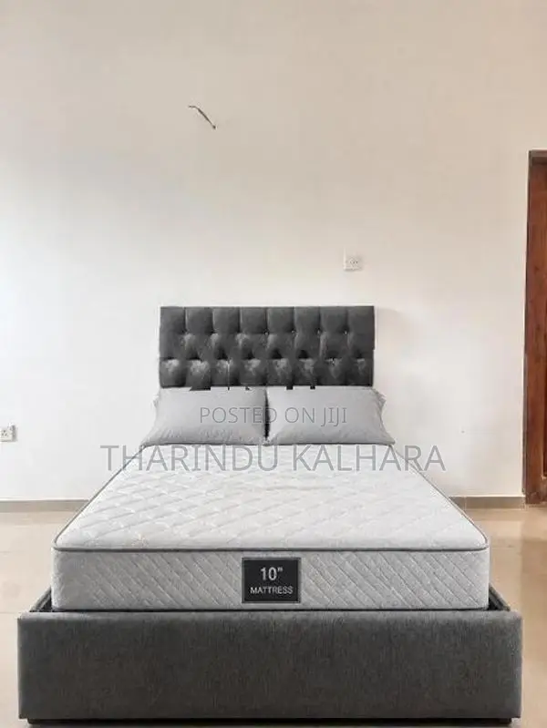 Brand New Modern Fabric Upholstered Bed Frame - Grey