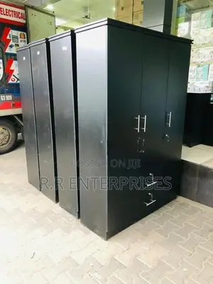 New 3 Door Black Melamine Wardrobes