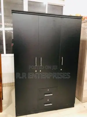 New 3 Door Black Melamine Wardrobes