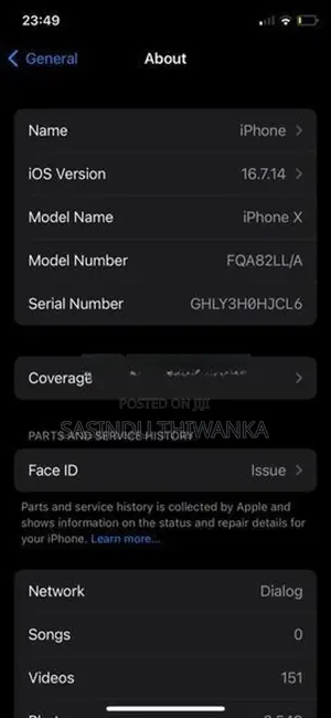 Apple iPhone X 256GB (Used)