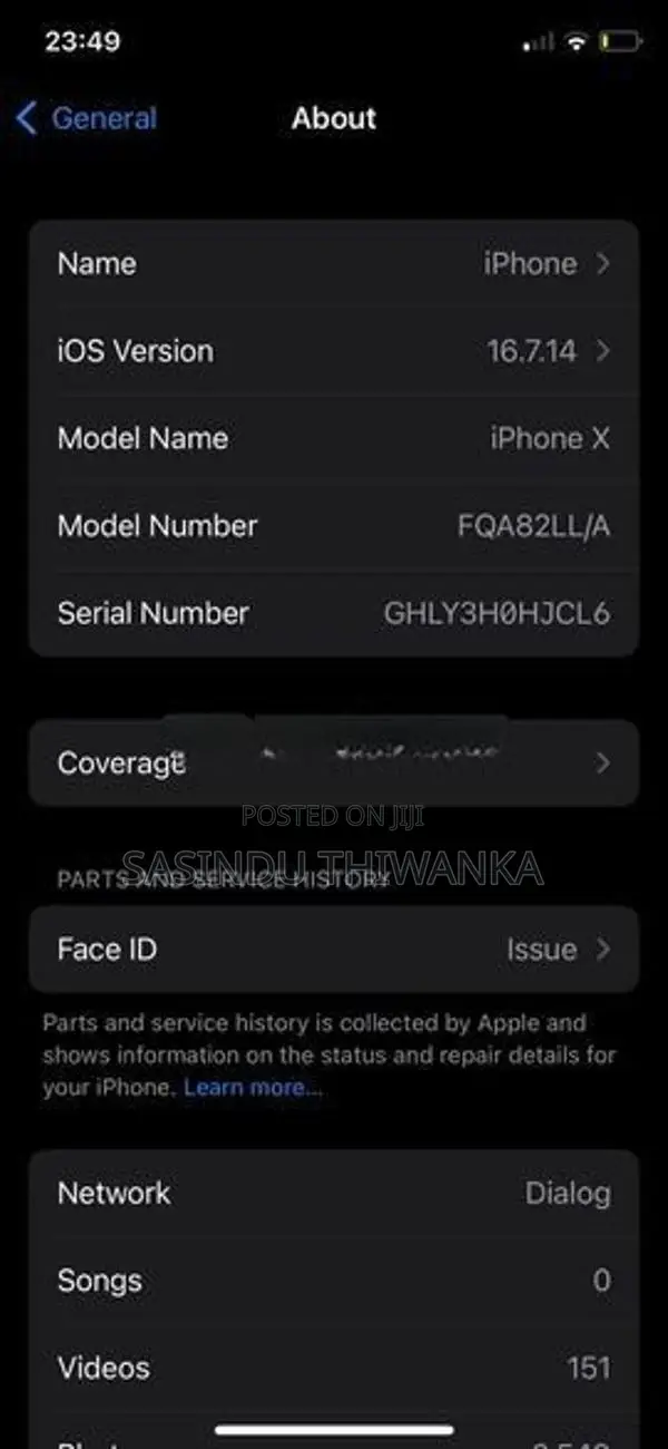 Apple iPhone X 256GB (Used)